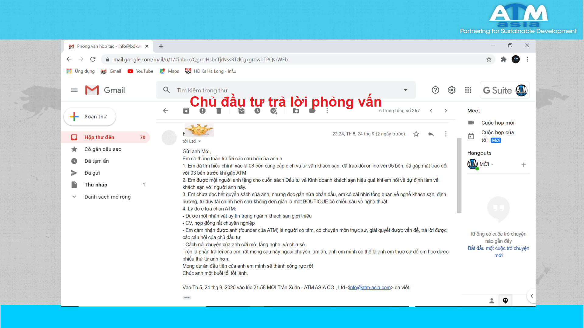 Chu dau tu tra loi phong van